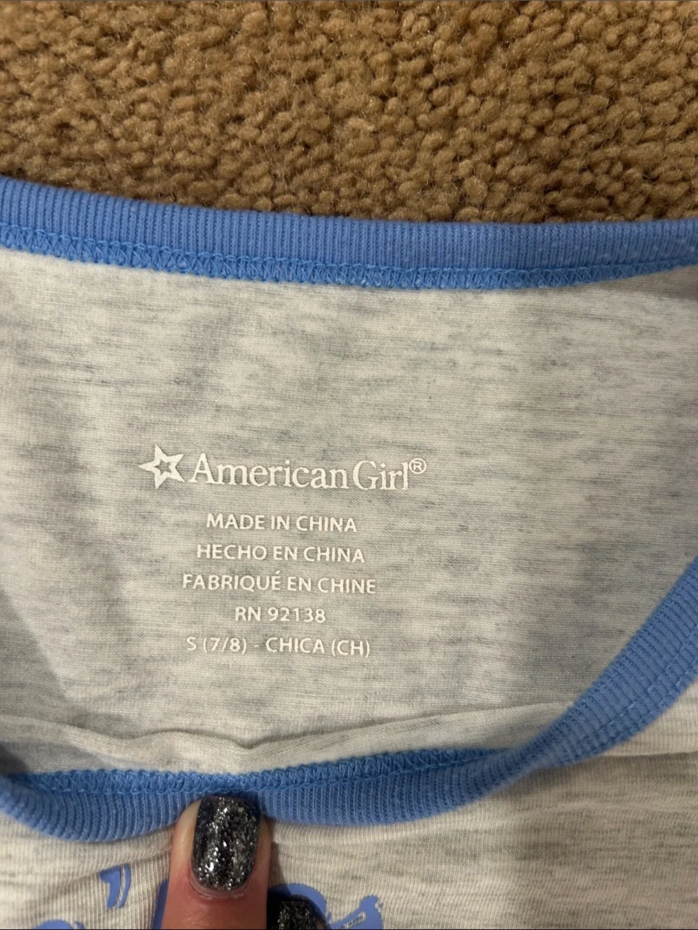 American Girl Gray & Bright Blue S'mores Graphic Pajama Set